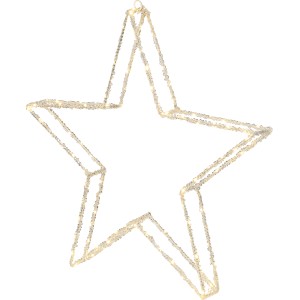 Transparente LED-Silhouette Stern, 60 cm, für Innen und Außen, warmweißes Licht.