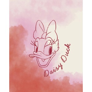Komar Wandbild Disney Daisy Duck Watercolours 40 cm x 50 cm Rosa