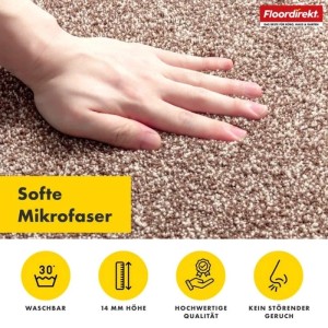 Floordirekt Badematte Nasa Waschbar Verstärkte Kanten Braun 137 x 210 cm