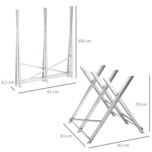 DURHAND Kettensägebock Zusammenklappbar für Brennholz 83x83x79cm
