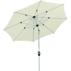 Schneider Marktschirm Venedig, Ø 270 cm, natur, mit Kurbelmechanik. Sonnenschirm für Garten und Balkon.