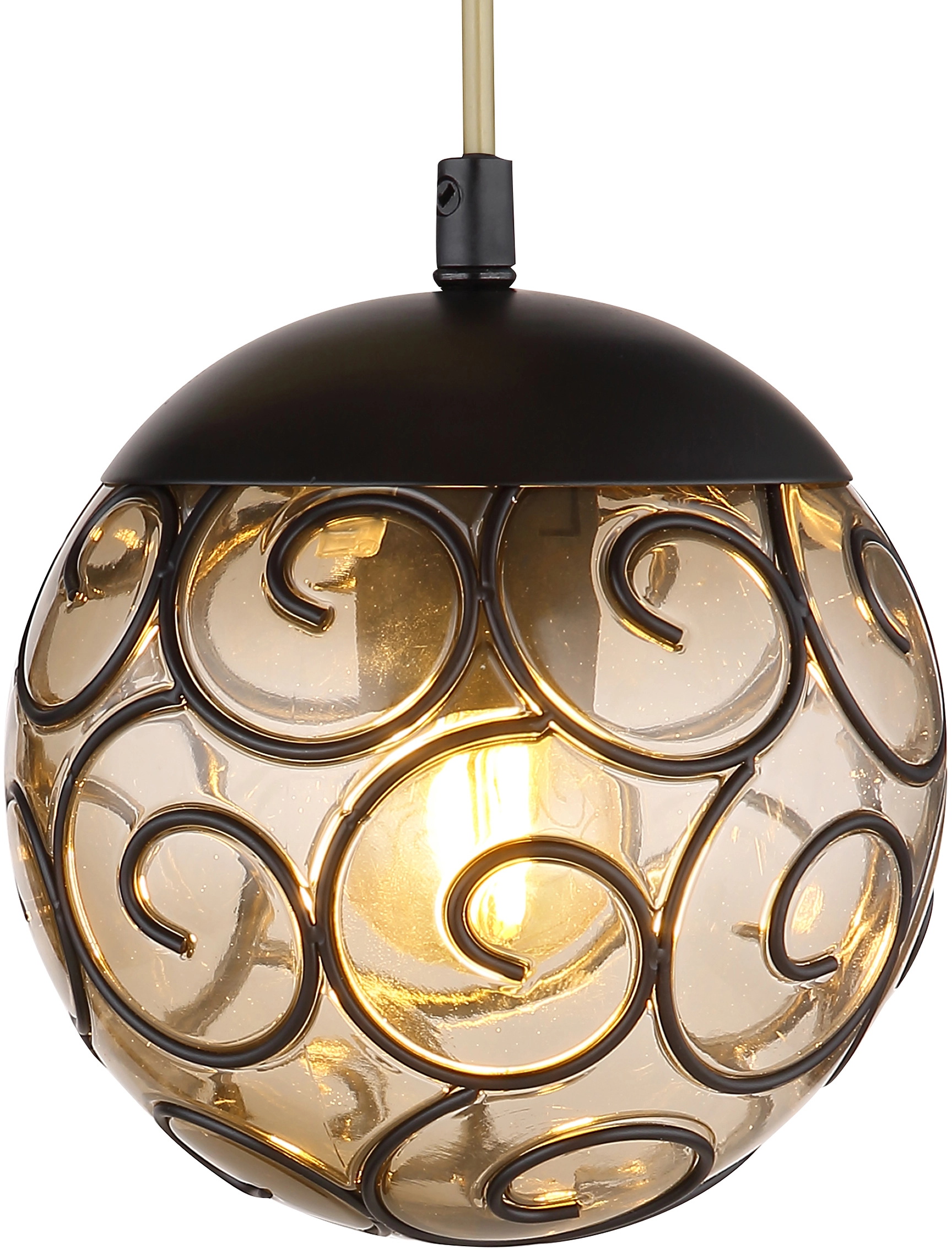 Globo Wandlampe Fitz Flammig Schwarz Matt Gold Rauchfarben X