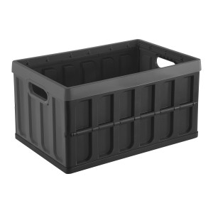 Anthrazitfarbene Tontarelli Klappbox Cargo, 46 Liter, ideal zur Aufbewahrung und platzsparend faltbar.