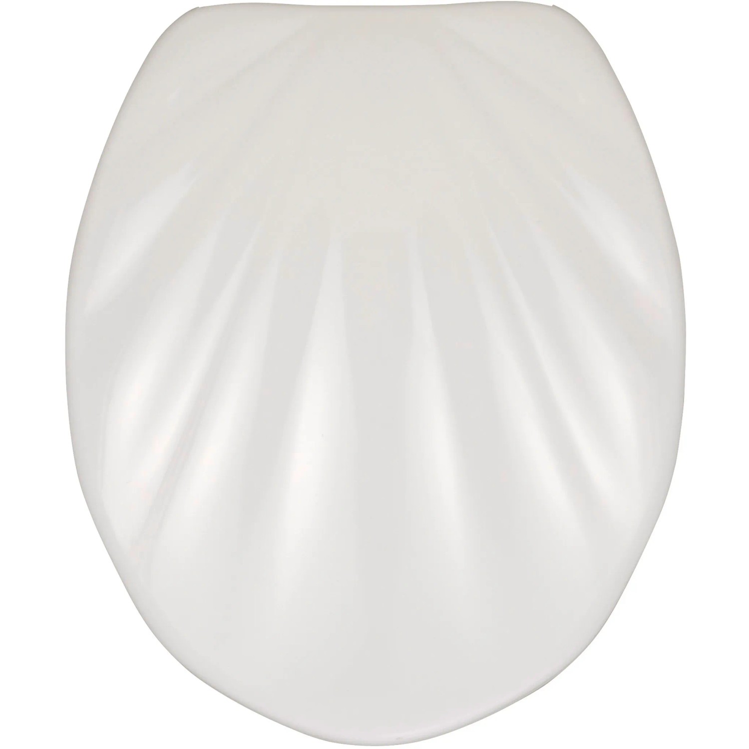 Weißer Wenko Premium WC-Sitz Muschel mit Absenkautomatik im Muscheldesign.