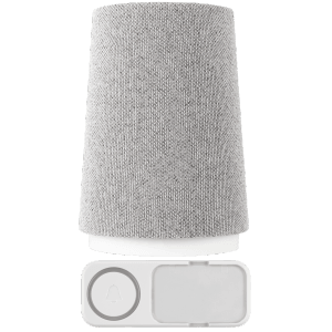 REV Ritter Funk-Gong Orchestra Tower mit grauer Stoffoberfläche und weißem Klingeltaster.