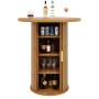okwish Bartisch mit Stauraum MDF Holzoptik Bar Wohnzimmer 60x60x91.6cm Natur_9
