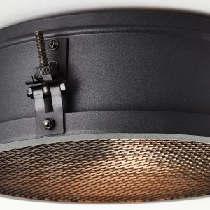 Schwarze Brilliant Deckenleuchte Zois Ø 30cm im Industrial Look mit Korund-Details.