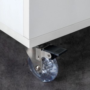 Emuca Lot von 4 Transparente Rollen Slip mit Montageplatte Durchmesser 50 mm Stahl und Kunststoff