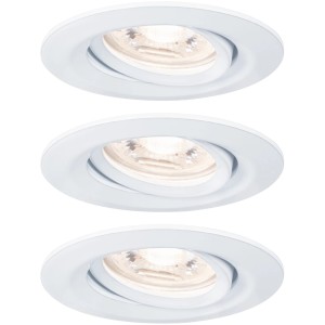 Paulmann LED Einbaustrahler Nova mini, 3er Set, schwenkbar, 4W, 2700K, Weiß matt.