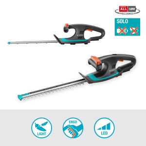 Gardena Akku-Heckenschere EasyCut 40/18V Solo: Leichte Heckenschere für präzise Schnitte.