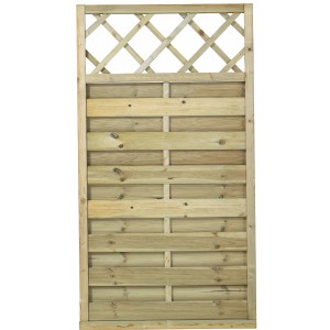 Plus Holz Sichtschutzzaun Bergen m. Gitter Holz druckimprägniert 90 x 165 cm