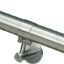 Handlauf Komplettset aus Edelstahl, 40 mm x 2000 mm, mit Halterung und Endkappe.