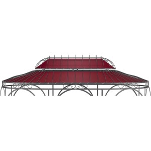 Eleo Sonnensegel Verona 440 cm x 285 cm für Pavillon Verona Weinrot