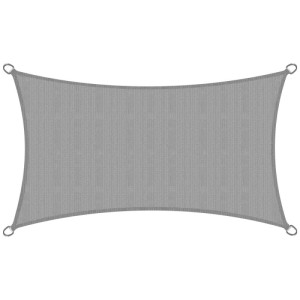 Rechteckiges, graues Sol Royal Sonnensegel SolVision HS9 aus HDPE, 200x400cm.
