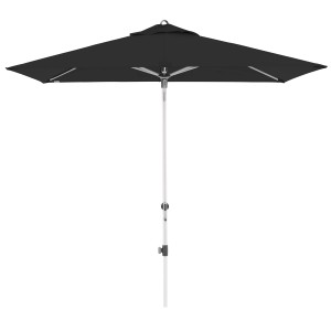Schwarzer, rechteckiger Doppler Marktschirm Expert 220x140 cm mit Kurbelmechanik.