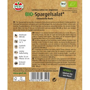 Sperli Spargelsalat Chinesische Keule Samenpackung für Gemüseanbau.
