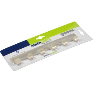 Siro Hakenleiste, selbstklebend, matt vernickelt, 240mm, mit 6 Haken.