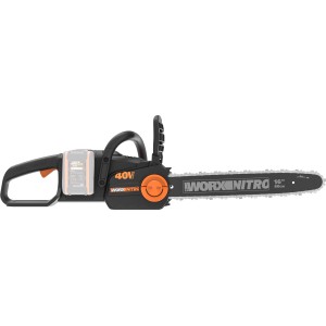 Worx Akku-Kettensäge WG385E.9, 40V, ohne Akku. Leistungsstark, mit 40 cm Schwertlänge.