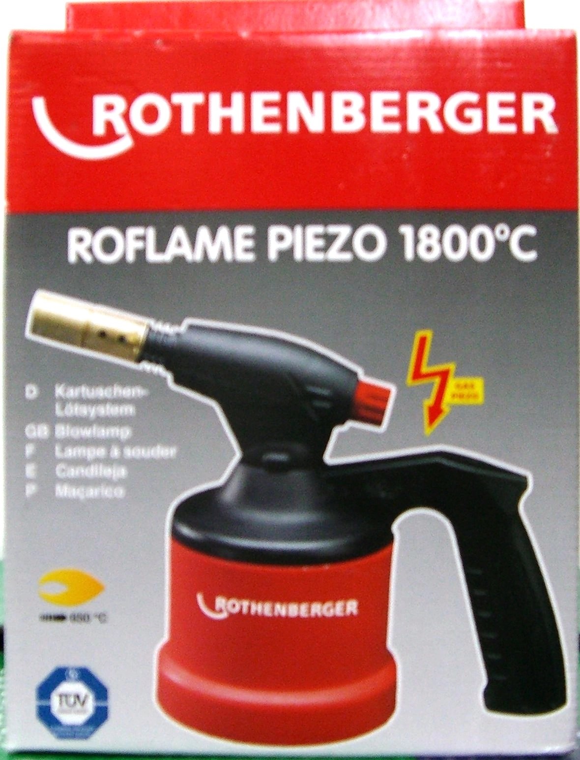 ROTHENBERGER Industrial RoFlame Lötlampe inkl. Piezo-Zündung zum Weichlöten, 35931 B0017V6GOU