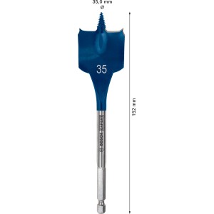 Bosch Flachfräsbohrer Expert Self Cut Speed, Ø 35 mm, blau-silber. Fräsbohrer für schnelles Bohren.