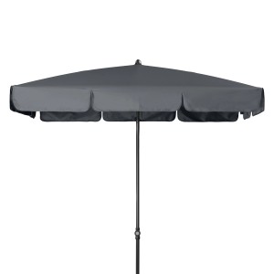 Anthrazitfarbener, rechteckiger Doppler Balkonschirm mit Knickfunktion, 115x188 cm.