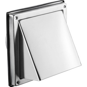 Ablufthaube System Ø 100 mm aus Edelstahl für Lüftungsgitter.