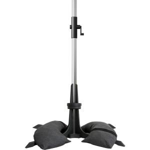 Baser Sonnenschirmständer 50 kg in Dunkelgrau mit Sandsäcken für sicheren Halt.