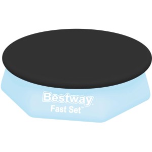 Bestway Abdeckplane für Fast Set Pool Ø 240 cm, schwarz, zum Schutz vor Schmutz.