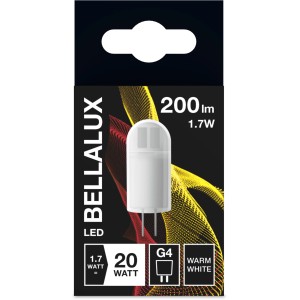 Bellalux G4 LED-Leuchtmittel, 1,8W, warmweiß, 200 Lumen. Kompakte Stiftform für GU4 Fassung.
