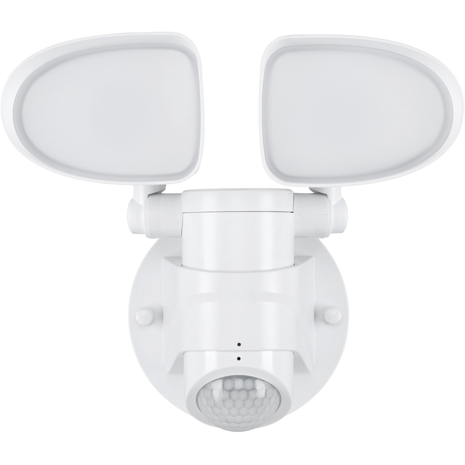 Weiße Telefunken LED-Außenleuchte mit Bewegungsmelder, 2-flammig, 1000 Lumen.