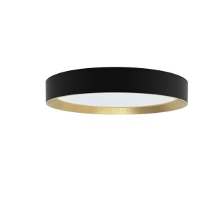 Philips Hanno Deckenleuchte, rund, schwarz-gold, Ø 38,4 cm. Moderne LED-Deckenlampe mit Dimmfunktion.
