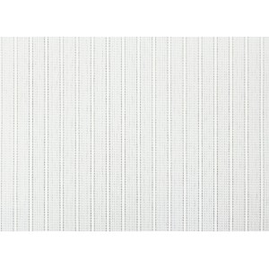 Weiß gestreifter Lamellenvorhang, 300x260 cm, zur Lichtregulierung und als Sichtschutz.