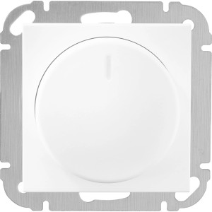 Dimmer Finnja, weiß matt, für Schalter & Taster. Drehknopf zur Lichtregulierung.