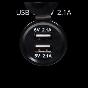 Detailaufnahme: Zwei USB-Anschlüsse (5V 2.1A) am Einhell Notstromaggregat TC-IG 2000.