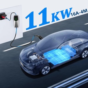 Junsun Typ 2 Ladekabel 11kW lädt Elektroauto. Mobile EV Ladegerät CEE 16A, 4M. Zubehör für Akkus.