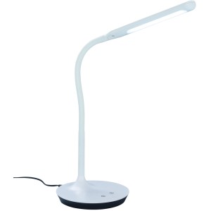 Weiße Trio LED-Touch-Tischleuchte Polo, Schreibtischlampe mit flexiblem Arm und Touch-Bedienung.