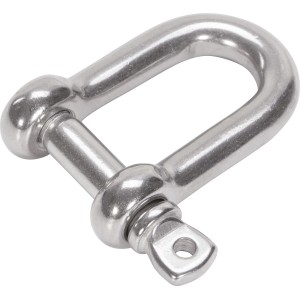 Schäkel aus Edelstahl, 6 mm Durchmesser, zum Verbinden von Ketten und Seilen.