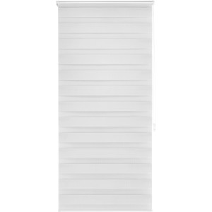 Hellgraues Vario-Rollo Sedano, 60x150 cm, mit transparenten und blickdichten Streifen zur Lichtregulierung.