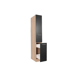 Respekta Apothekerschrank Merle mit 2 Frontauszügen 30 cm Schwarz