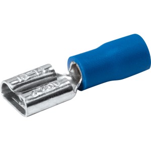 Blaue Flachsteckhülse, Ø 2,5 mm, für einfache Kabelverbindungen (15 Stück)