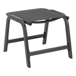 Kettler Hocker Easy Anthrazit, Gartenhocker mit Aluminiumgestell und wasserdurchlässigem Gewebe.