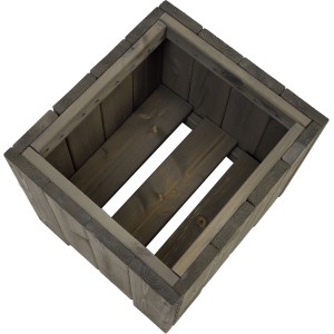 Gaspo Blumenkasten Wels 3er Set, Vintage Grau, aus Holz, für Garten & Balkon.