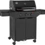 Schwarzer Jamestown 3-Brenner Gasgrill Knox II mit Seitenbrenner und Unterschrank.