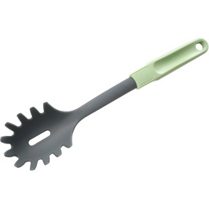 Fackelmann Spaghettilöffel Ecolution, lichtgrau-mintgrün, 32 cm. Küchenhelfer für Nudeln.