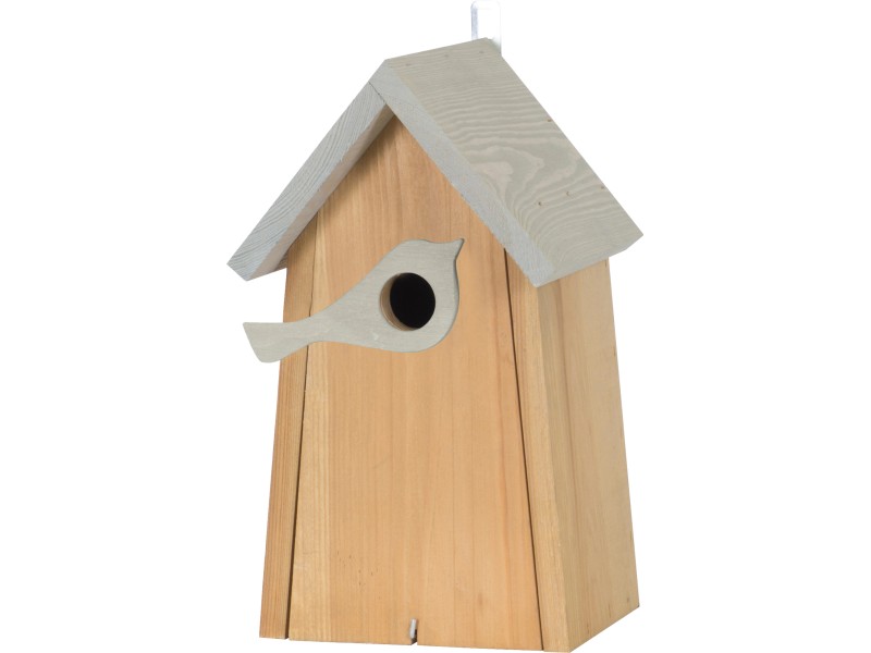 Nistkasten mit Vogelfigur Groß FSC® BraunHellgrau kaufen bei OBI