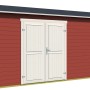 Lasita Holz-Gartenhaus Tuvalu XL in Schwedenrot mit Doppeltür und Einzeltür.