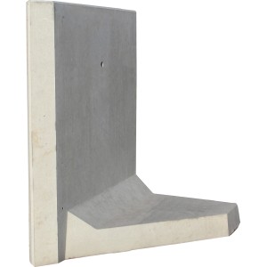 Diephaus L-Stein Ecke bewehrt, 90 Grad, 105x100x12cm, 2-teilig, grau. Eckbefestigung für Mauersysteme.