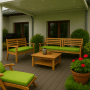 Setgarden Gartenbank Kissen Lemon, 110x50cm, für 2-Sitzer Bänke. Bequeme Sitzauflage für Gartenmöbel.