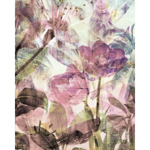 Komar Vlies Fototapete Metropical Faded, 200x250 cm, mit floralem und tropischem Muster.