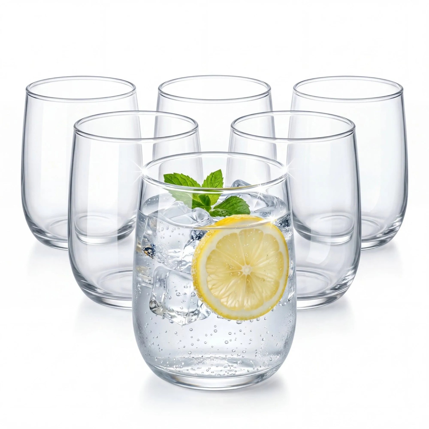 BigDean Gläser Set 6 Stück 320 ml Trinkgläser Wassergläser Cocktailgläser Saftgläser Glas Dessert Spülmaschinenfest Modern kaufen bei OBI